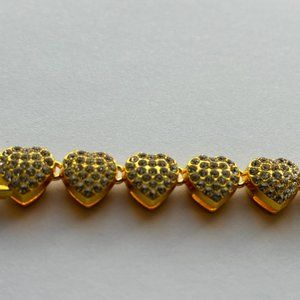 Fifth Avenue Strawberry Chain Necklace Gold Round Cut White Zircon 16 inch